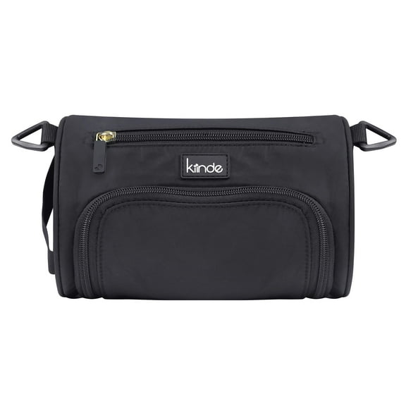 Kiinde Ariya Wet/Dry Bag for Storing Breast Pump Parts with Staging Mat, Keeps Pump Parts Clean, Black with Grey Waterproof Interior, Collapses Flat When Empty, Machine Washable (1-pack)