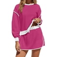 thumbnail image 4 of Womens Sweatsuits 2 Piece Set Crewneck Sweatshirts High Waisted Skort Skirts Tennis Running Tracksuits Shorts Sets, 4 of 7