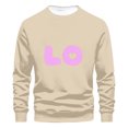 thumbnail image 4 of WREESH Couple Sweatshirts Matching Love - Lo Ve - Valentines Sweatshirts Crewneck Pullover Tops Anniversary Wedding Gifts for Him and Her Beige, 4 of 5