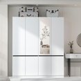 thumbnail image 3 of VINFORM Modern Mirrored Armoire Closet for Bedroom, 4 Door Wardrobe with Hanging Rods, White, 3 of 8