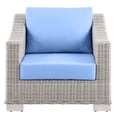 thumbnail image 6 of Modway Conway Outdoor Patio Wicker Rattan Armchair in Light Gray Light Blue, 6 of 8