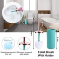 thumbnail image 4 of iMucci 8 Pieces Teal Bathroom Accessories Sets - Trash Can with Swing Lid, Soap Dispenser, Self Draining Soap Dish, Toilet Brush with Holder, Toothbrush Holder, Mouthwash Cup, Qtip Holder Dispensers, 4 of 9