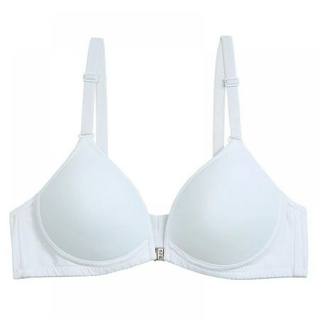 

Saient Push Up Bra For Women Sexy Wire Free Bralette Padded Solid Color Lingerie Seamless Underwear Front Closure Bra Bielizna damska White 32B