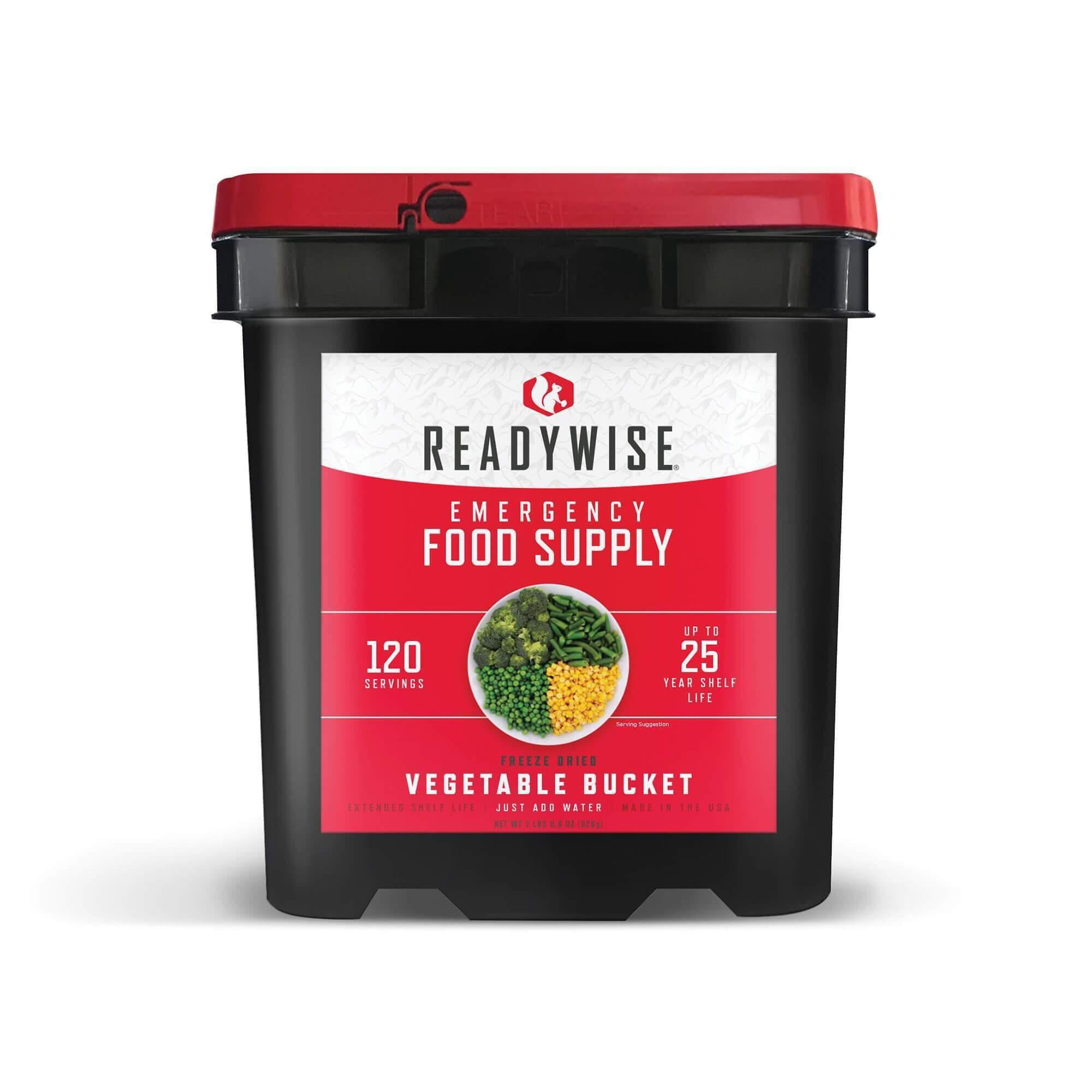ReadyWise Survival Vegetable Supply 120 Servings Dehydrated Camping Meals with 25-Year Shelf Life