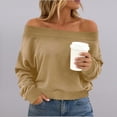 thumbnail image 2 of MYAOYINo Boundaries Womens Long Sleeve Off Shoulder Sweatshirt Casual Loose Pullover Top, 2 of 6