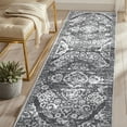 thumbnail image 6 of MeyJey Boho Indoor Hallway Runner Rug 2.6'x8', Oriental Non Slip Machine Washable Area Rug Distressed Vintage Floor Carpet for Bedroom Kitchen Dinning/Living/Laundry Room, Gray, 6 of 14