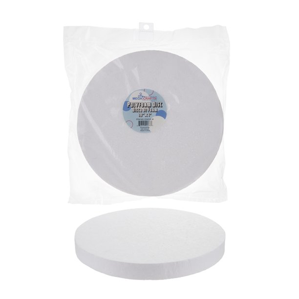 Mega Crafts 1 Pcs Poly Craft Foam 10'' Inch Disc Durable, Solid