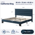 thumbnail image 7 of Allewie Cal King Size Platform Bed Frame with Velvet Upholstered Headboard, No Box Spring Needed, Navy Blue, 7 of 7