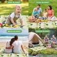 thumbnail image 4 of Tapvos 80''x80'' Picnic Blanket Extra Large Waterproof Foldable Outdoor Mat Green/White Leaves, 4 of 5