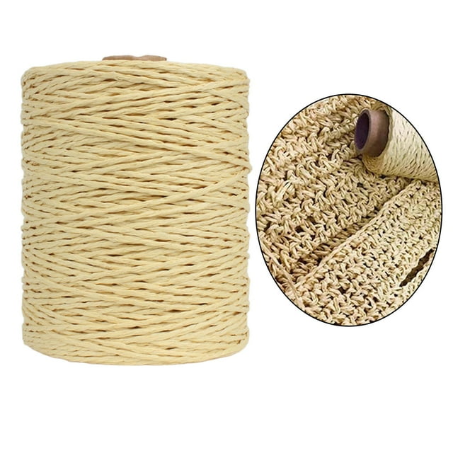 328Yd de papel de cuerda de natural para regalos floristería manualidades para manualidades caja de embalaje tejido Beige BLESIY Cinta de papel de rafia