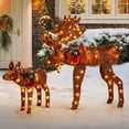 thumbnail image 5 of Costway 2 PCS Lighted Moose Family Light-up Xmas Deer Decorations with 170 LED Lights, 5 of 10