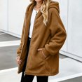thumbnail image 6 of VIPOIN Girls Full Zip Hooded Fleece Jacket, Mid-Length Sherpa Coat Warm Fall Winter Outerwear, 6 of 8