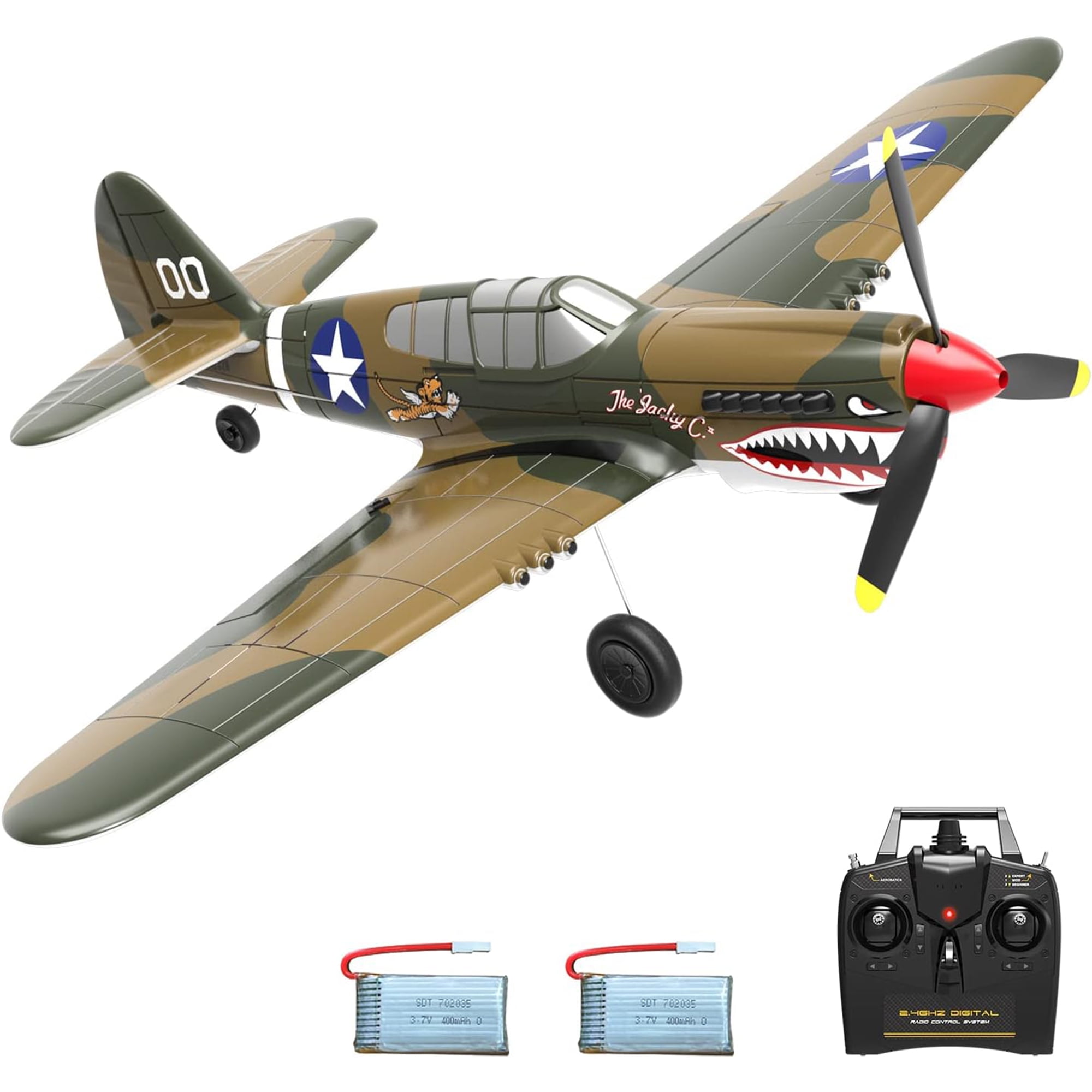 VOLANTEXRC 4 CH P40 WWII Warhawk Remote Controlled Airplane RC Aircraft Walmart