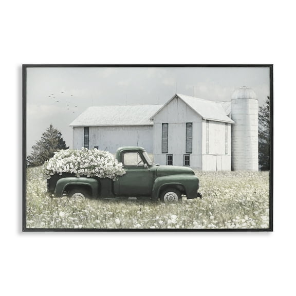 Stupell Industries Rustic Barn & Truck Plants & Flowers Photography Black Framed Art Print Wall Art, 18 x 12