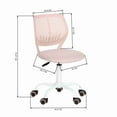thumbnail image 3 of Pink Swivel Vanity Stool with Back, Adjustable Height and Wheels, Padded Seat, 3 of 7