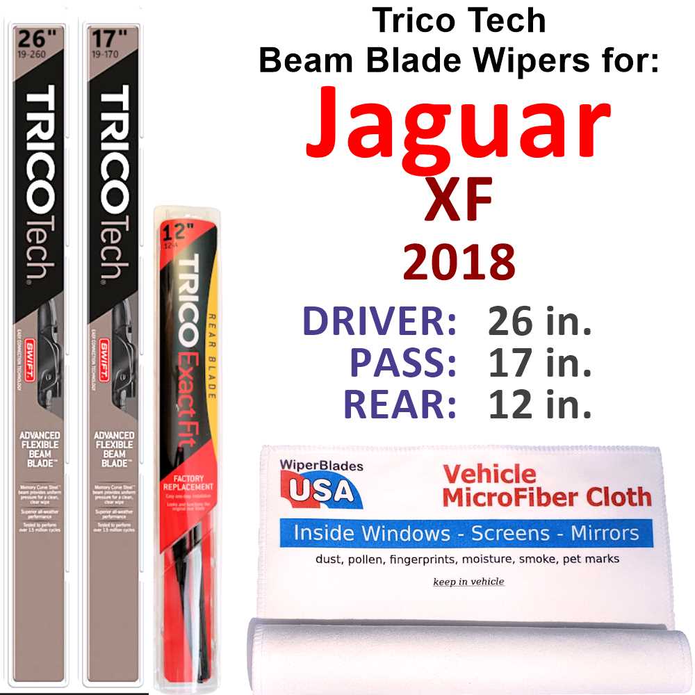 2018 Jaguar XF Beam Blade Wipers (Set of 3) w/Rear Wiper