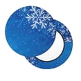 thumbnail image 2 of Balery Blue Christmas With Snowflakes Fundas de asiento para taburete de bar redondo de tela de terciopelo ajustables que protegen de arañazos y manchas para sillas de 14 a 17 pulgadas.-14 inch, 2 of 7