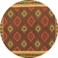 thumbnail image 1 of Ahgly Company Indoor Round Oriental Brown Traditional Area Rugs, 4' Round, 1 of 4