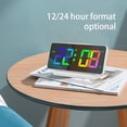 thumbnail image 4 of thinsony Alarm Clock LED Temperature Display Wake Up Bedroom ℃/℉ Thermometer Snooze Mirror Multifunctional Sleeping Desktop Clocks Blue Screen, 4 of 7