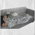 thumbnail image 6 of Mandala Soft Flannel Fleece Throw Blanket, Traditional Design with Ornamental Circle Flower Eastern Image, Cozy Plush for Indoor and Outdoor Use, 50" x 70", Black and White, by Ambesonne, 6 of 6