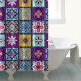 thumbnail image 4 of Multicolor Ethnic Geometric Patchwork Pattern Shower Curtain 72"x84" ,Bathroom Decorative Shower Curtains Set with 12 Hooks,Modern Waterproof Washable Shower Curtain, 4 of 6
