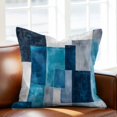 thumbnail image 2 of Modern Turquoise Throw Pillow Cover Gradient Blue Grey White Coast Neutral Cotton Linen Cushion Cover Throw Pillow Case with Invisible Zipper for Couch Sofa Bed Chair Car 26x26 Inch, 2 of 9