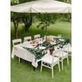 thumbnail image 3 of Outdoor Tablecloth with Umbrella Hole and Zipper, Merry Christmas Rectangle Table Cloth 60x102 Inch Waterproof Tablecloth, Winter Pine Tree Gold White Snowflakes Picnic Table Cover for Patio Camping, 3 of 7