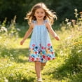 thumbnail image 2 of Letdown Toddler Girl Princess Dress Bow Tie Spaghetti Straps Smocked Summer Outfit Birthday Party A-Line Clothes, 2 of 9