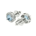 thumbnail image 2 of 1.18 ct Screw-Back Stud Earrings for Women | 5mm Round Cut Natural Sky Blue Topaz | 18K White Gold, 2 of 5