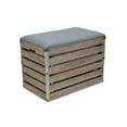 thumbnail image 4 of Contemporary Home Living Set of 2 Brown and Gray Handmade Rectangular Storage Bench, 4 of 8