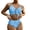 Light Blue, variant on Gubotare Women'S Bikini Swimsuits Womens High Waisted Swimsuits with Boy Shorts Brazilian Triangle Top Stripes Halter Bikini Two Piece Bathing Suits,Purple M