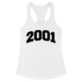 thumbnail image 1 of 2001 College Style Tank Top Fitted Racerback Women's Medium White, 1 of 5