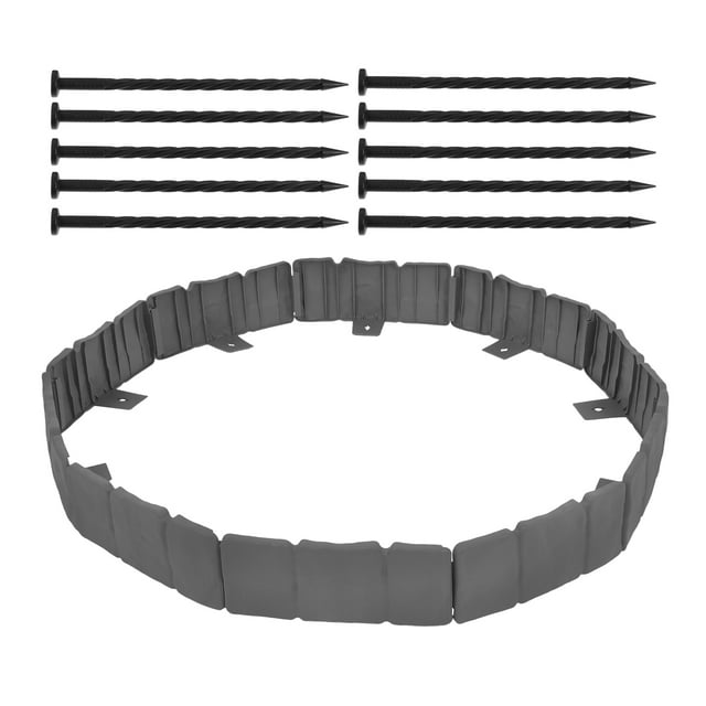 Shisuyan Decorative Garden Edging Plastic Fencing Grey 10Set 9.4X3.9X0.4In