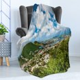 thumbnail image 4 of Dutch Soft Flannel Fleece Throw Blanket, Cityscape Photo of Philipsburg Capital City of Sint Marteen Island from Antilles, Cozy Plush for Indoor and Outdoor Use, 60" x 80", Multicolor, by Ambesonne, 4 of 5