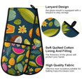 thumbnail image 2 of Yayeee Double Oven Mitt Kitchen Heat Resistant Baking 35" x7" Quilted Glove, Various Cartoon Fruit Pattern, 2 of 6