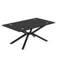 thumbnail image 6 of GZXS Black Glass Coffee Table for Living Room, Modern Accent Center Table with Metal Legs, 220lbs Weight Capacity, 39.37"L x 23.62"W x 16.93"H, 6 of 7
