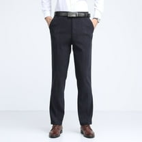 S-4X Big & Tall Dress Pants for Men with Pockets Plus Size Corduroy Work Trousers Business Casual Solid Color Straight Leg Mid Waisted Office Pant