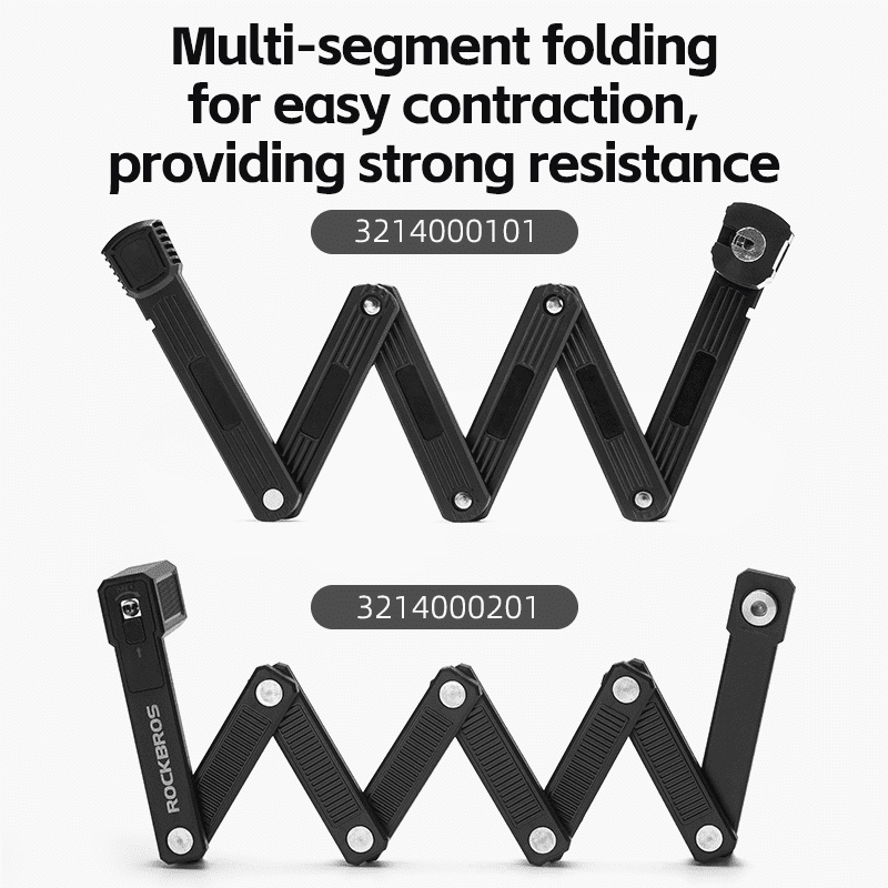 ROCKBROS Bicycle Folding Key Lock,Bike & Motorcycle Portable Lightweight Locks