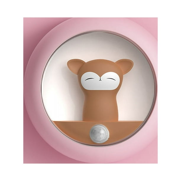 Luz nocturna LED recargable para niños - Luz nocturna portátil para habitación de bebé, Monito, Rosa