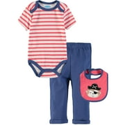 Bon Bebe Boys 0-9 Months Pirate Bodysuit Pant Set With Bib (Multi 3/6 Months)