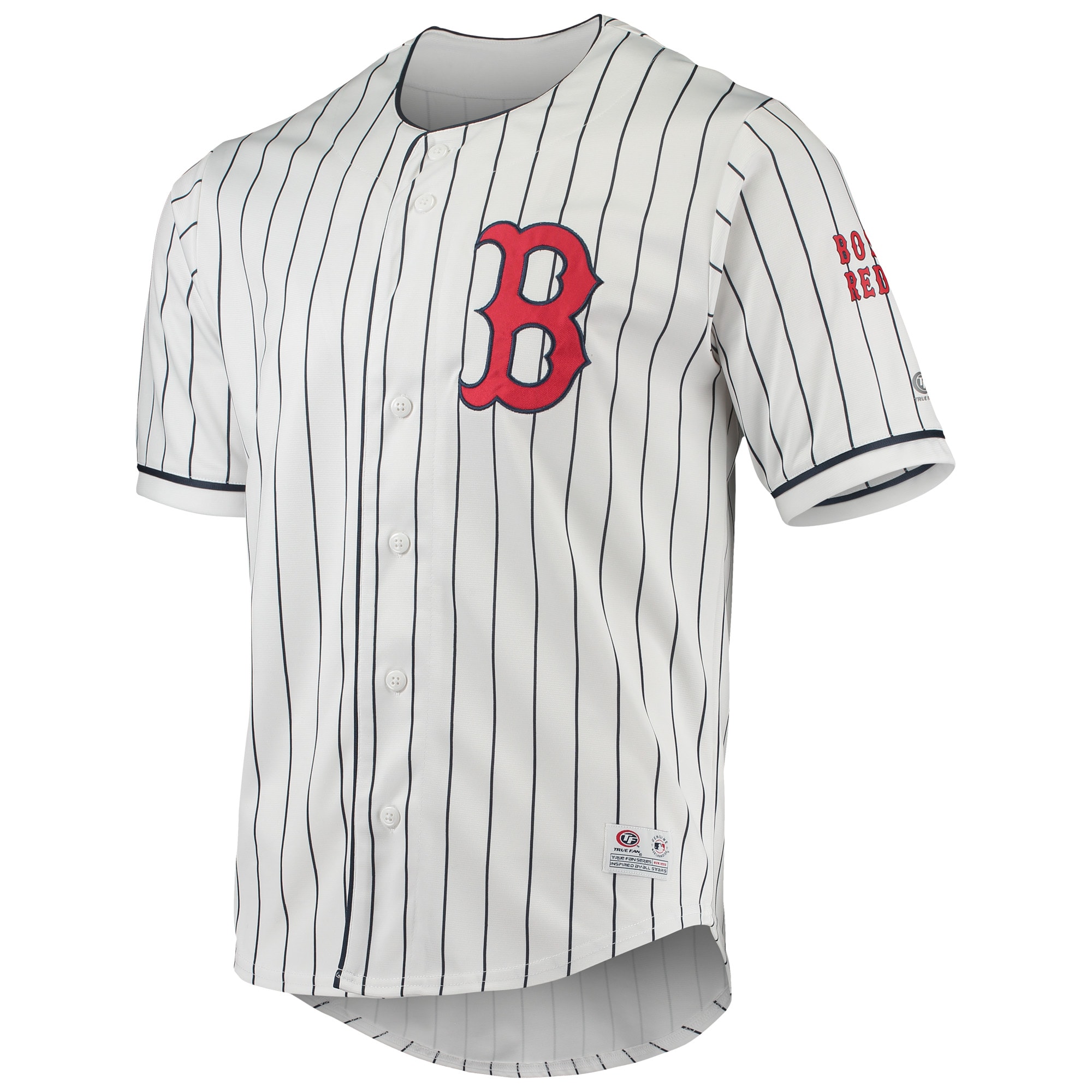 MLB Boston Red Sox Boys' White Pinstripe Pullover Jersey - XS