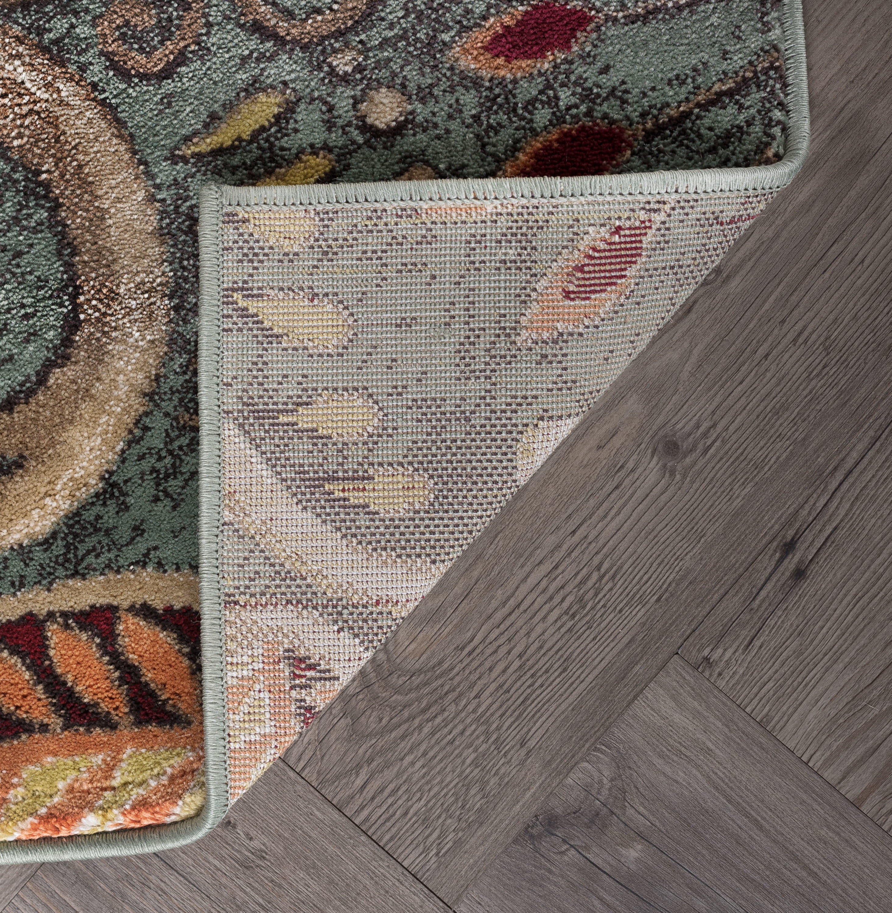 Capri Transitional 5' x 7' Seafoam and Beige Polypropylene Indoor Area Rug