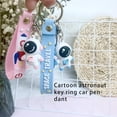 thumbnail image 2 of Astronaut Keyring Interesting Backpacks Pendant Fashion Decor Accessory Adorable Cartoon Spaceman Keychain Keyholder Decoration Pink Small, 2 of 8