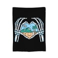 thumbnail image 7 of DouZhe Ultra-Soft Micro Fleece Lightweight Flannel Bed Blanket, Skull Hand Love Beach Print Cozy Warm Throw Blankets, 50"x40", 7 of 7