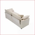 thumbnail image 5 of Modern Classic 2-Seat Living Room Sofa with 4 Pillows | Light Beige Corduroy | Cushion Back | Flared Arms, 5 of 16