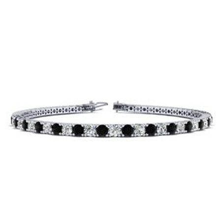 7 Inch 4 Carat Black And White Diamond Tennis Bracelet In 14k Gold 7 Inch 4 Carat Black And White Diamond Tennis Bracelet In 14k Gold
