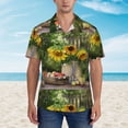 thumbnail image 2 of Fuzoiu Vintage Wooden Bucket Print Hawaiian Shirt for Men, Summer Beach Casual Short Sleeve Button Down Shirts, Men’s Beach Summer Shirts with Pocket,Large, 2 of 7