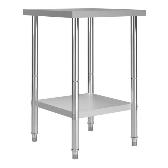 Stainless Steel Work Table 23.6x23.6x33.5in - Heavy Duty Kitchen Prep Table - Restaurant Workstation - Commercial Grade Stainless Steel Table with Shelf