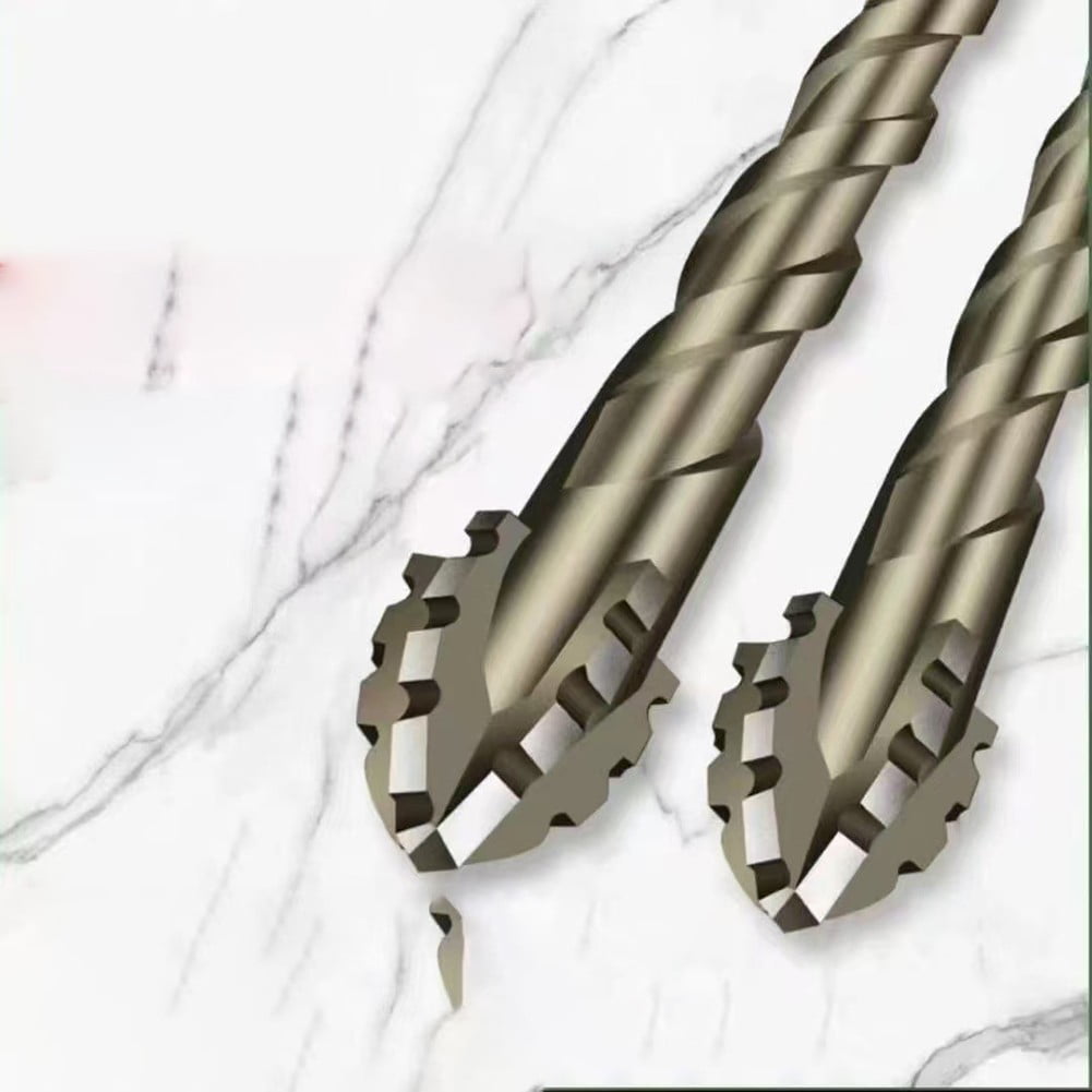 10Pcs Eccentric Drill Bit Set 5mm to 12mm with 4 Flute Design for Wood Metal Drilling and Power Tool Compatibility