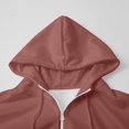 thumbnail image 6 of Women's Quarter Zip Hoodie, Soft Pullover Sweatshirt with Adjustable Hood, Long Sleeve Casual Streetwear for Everyday, Solid Color Comfortable Hooded Top for Women, Trendy Zip Up Design Brick Red, 6 of 7